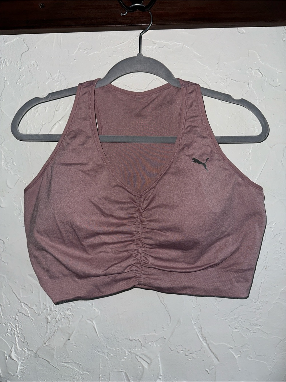 Puma Mauve Pink Ruched Front Sports Bra